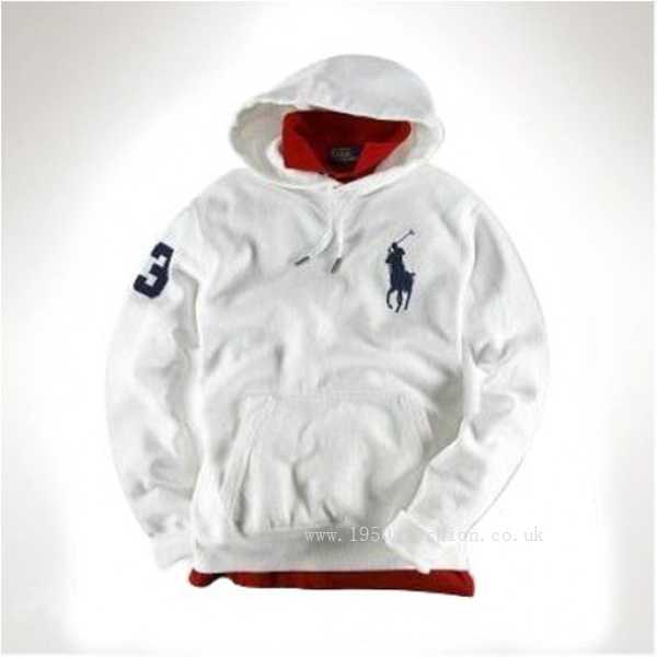 Polo Ralph Lauren White Patriotic Big Pony Hoodie(reasonable,Lolita,outlet,short sleeve)
